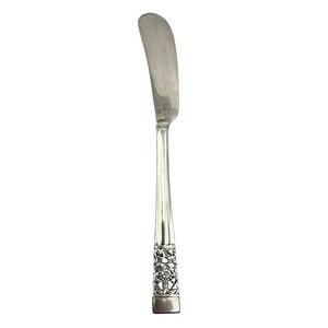 Vintage Silverplate Butter Knife Floral Pierced Handle ~6.5"‎ Ornate Pattern